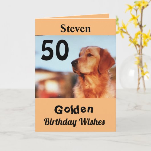 50e Gouden Verjaardag Wenst Schattigee Retriever Kaart