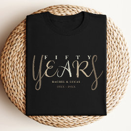50e gouden zwart bruiloft Jubileum cadeau T-shirt