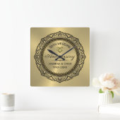 50e goudtrouwdag islamitisch decor vierkante klok (Huis)