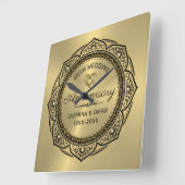 50e goudtrouwdag islamitisch decor vierkante klok (Hoek)