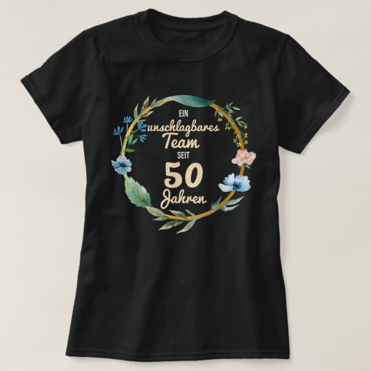  50e goudweddenschap Jubileum Golden Weddi T-shirt (Design voorkant)