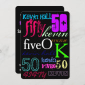 50e graffiti op zwart kaart (Voorkant / Achterkant)