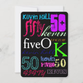 50e graffiti op zwart kaart (Voorkant)