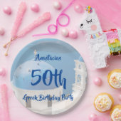 50e Griekse verjaardag gepersonaliseerd Papieren Bordje (Feest)