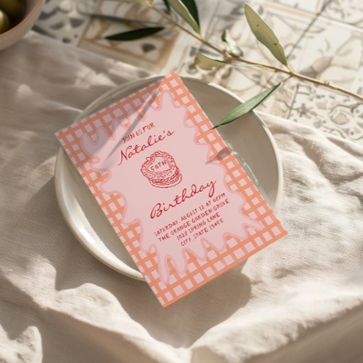 50e Hand getrokken Coquette Wavy Lijst Verjaardag Kaart