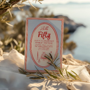 50e Hand Painted Drawn Eigenzinnig Leuk Lijst Verj Kaart