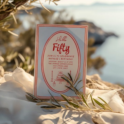 50e Hand Painted Drawn Eigenzinnig Leuk Lijst Verj Kaart