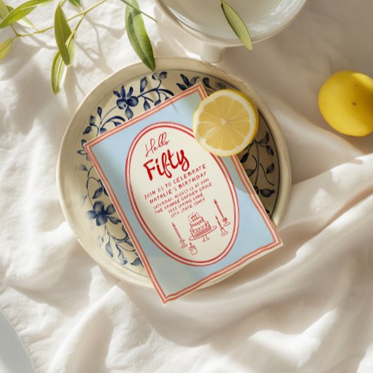 50e Hand Painted Drawn Eigenzinnig Leuk Lijst Verj Kaart