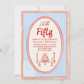 50e Handgeschilderde Foto Vreemde Lijst Leuke Verj Kaart (Voorkant)