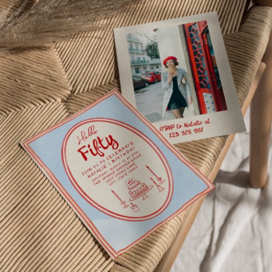 50e Handgeschilderde Foto Vreemde Lijst Leuke Verj Kaart