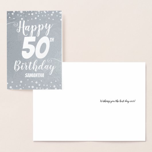 50e Happy Birthday Custom Folie Kaart (Display)