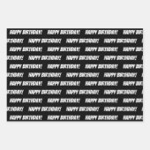 50e Happy Birthday Custom Name Wrapping Paper (Voorkant 3)