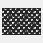 50e Happy Birthday Custom Name Wrapping Paper (Voorkant)
