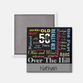 50e Happy Birthday in een graffiti-stijl Magneet (Voorkant / Achterkant)