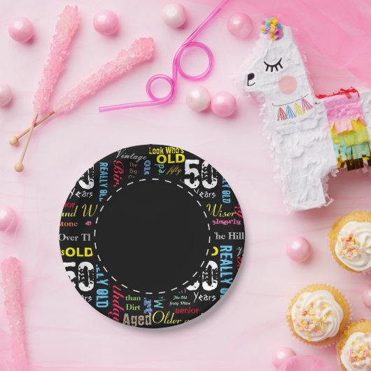 50e Happy BIrthday in een graffiti-stijl Papieren Bordje (Feest)