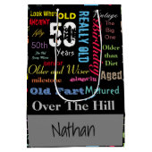 50e Happy Birthday | Mijlpaal Medium Cadeauzakje (Achterkant)