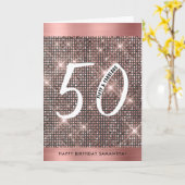 50e Happy Birthday Trendy-kaart Kaart (Gele Bloem)