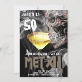 50e Heavy Metal Verjaardagsuitnodiging Gitaar GOTH Kaart (Voorkant)