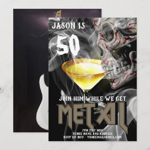 50e Heavy Metal Verjaardagsuitnodiging Gitaar GOTH Kaart