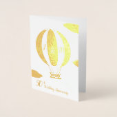 50e herdenking van gouden bruiloft met heteluchtba folie kaarten (Voorkant)