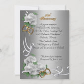 50e herdenkingsdag huwelijk hernieuwing witte roze kaart (Achterkant)