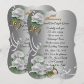 50e herdenkingsdag huwelijk hernieuwing witte roze kaart (Voorkant / Achterkant)