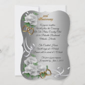 50e herdenkingsdag huwelijk hernieuwing witte roze kaart (Achterkant)