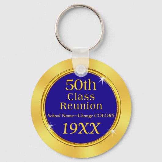 50e High School Reunion Ideas JOUW TEKST, COLORS Sleutelhanger (Voorkant)