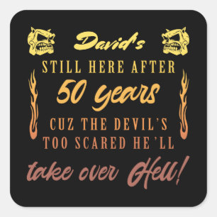 50e Humor van de 50e verjaardag van mannen Vierkante Sticker