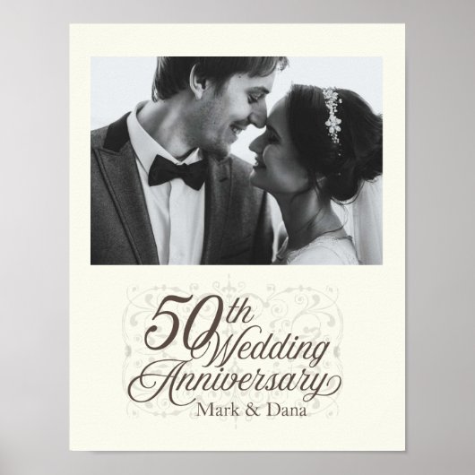 50e huwelijksbord Jubileum Poster (Voorkant)