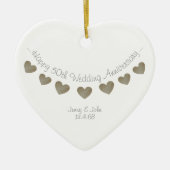 50e huwelijksdag decoratie - gouden harten (Voorkant)