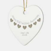 50e huwelijksdag decoratie - gouden harten (Links)