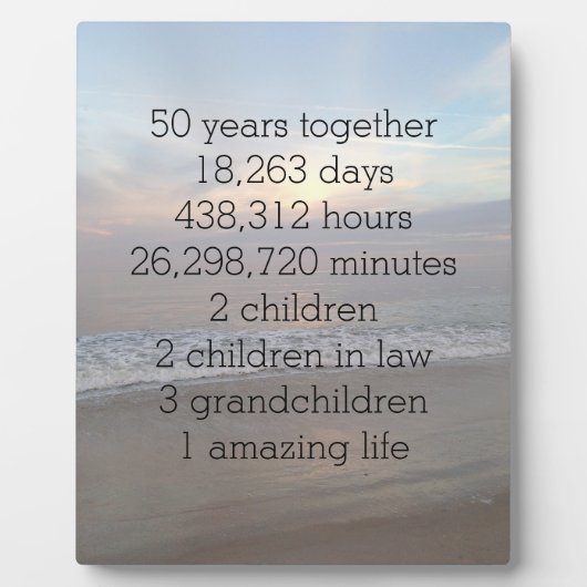 50e huwelijksfeest Jubileum Fotoplaat (Voorkant)