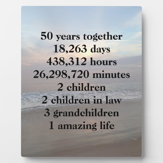 50e huwelijksfeest Jubileum Fotoplaat (Voorkant)