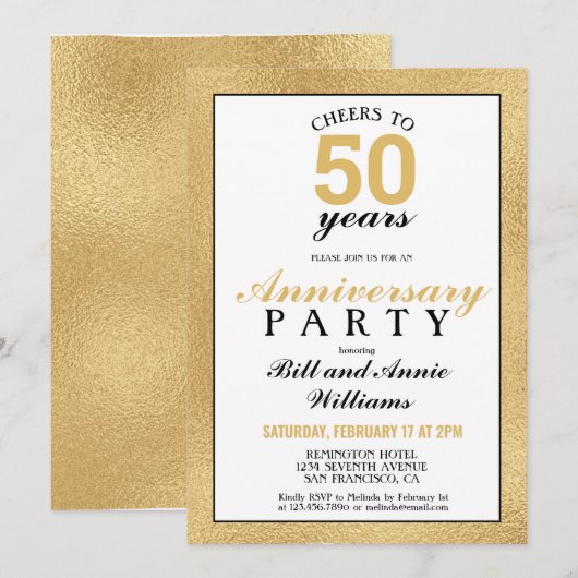 50e huwelijksfeest op Jubileum voor 50 jaar Kaart (Voorkant / Achterkant)