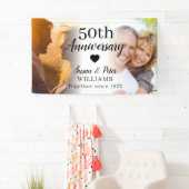 50e huwelijksjubileum aangepaste 2 foto-collage spandoek (Insitu)