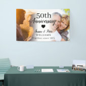 50e huwelijksjubileum aangepaste 2 foto-collage spandoek (Beurs)
