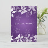 50e huwelijksjubileum Exotische Bloemen Paars Kaart (Staand voorkant)