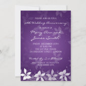 50e huwelijksjubileum Exotische Bloemen Paars Kaart (Achterkant)