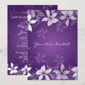 50e huwelijksjubileum Exotische Bloemen Paars Kaart (Voorkant / Achterkant)