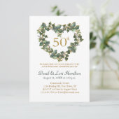 50e huwelijksjubileum waterverf klimop hart krans (Staand voorkant)