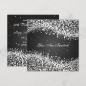50e huwelijksverjaardag Sparkling Wave Black Kaart (Voorkant / Achterkant)