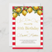 50e Italiaanse citroen botanische rode witte stree Kaart (Voorkant)