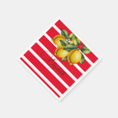 50e Italiaanse citroen botanische rode witte stree Servet (Hoek)