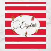 50e Italiaanse citroen botanische rode witte stree Wijn Etiket (Enkel label)