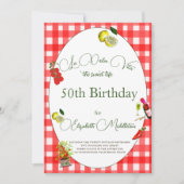 50e Italiaanse Thema Citroen Rood Wit Botanisch Kaart (Voorkant)