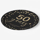 50e jaar bruiloft Jubileum zwart en goud Papieren Bordje (Gekanteld)
