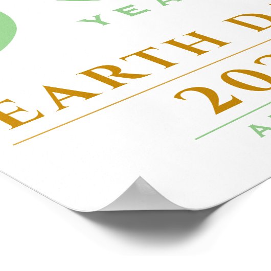 50e jaar, Earth Day 2020, Gold en Green Tree Poster (Hoek)