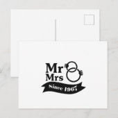50e jaar Jubileum Couples Gift Mr. Mrs. 1967 Briefkaart (Voorkant / Achterkant)