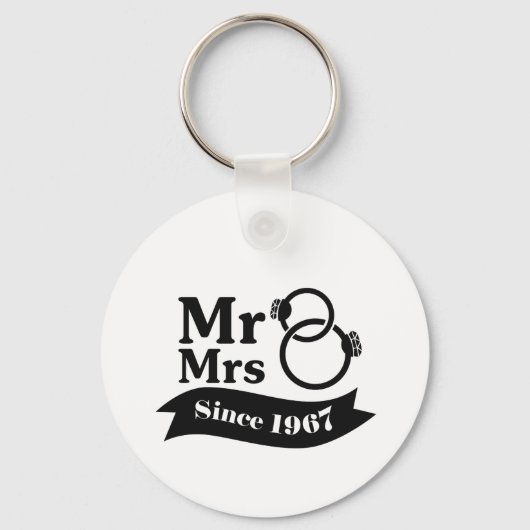 50e jaar Jubileum Couples Gift Mr. Mrs. 1967 Sleutelhanger (Voorkant)